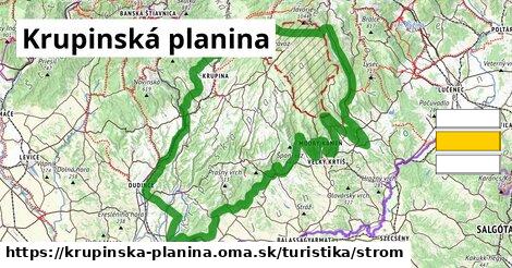 Krupinská planina Turistické trasy strom 