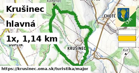 Krušinec Turistické trasy hlavná 