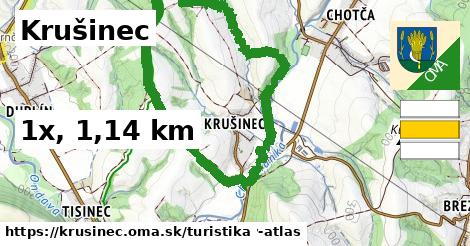 Krušinec Turistické trasy  