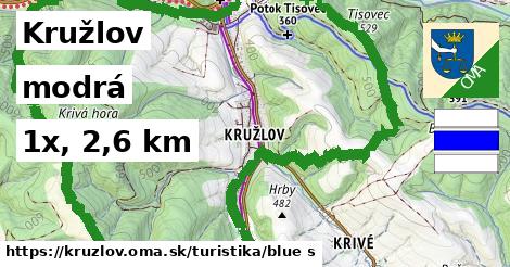 Kružlov Turistické trasy modrá 