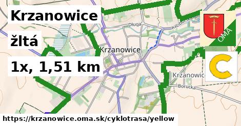 Krzanowice Cyklotrasy žltá 