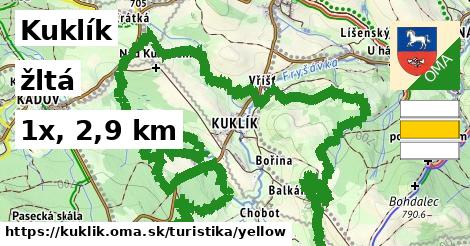Kuklík Turistické trasy žltá 