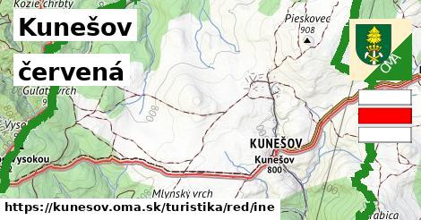 Kunešov Turistické trasy červená iná