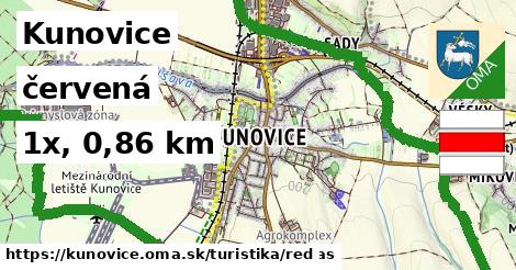Kunovice Turistické trasy červená 