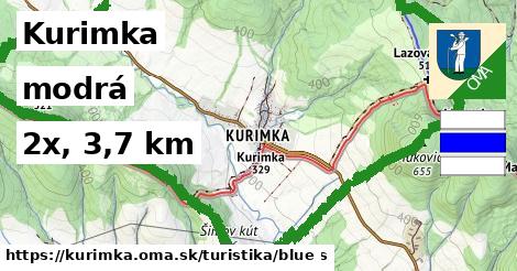 Kurimka Turistické trasy modrá 