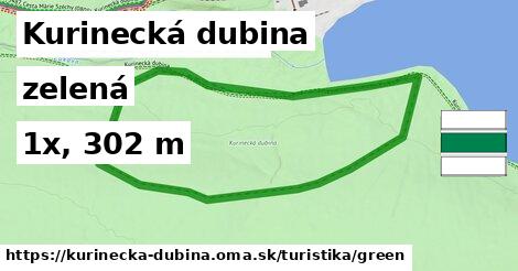 Kurinecká dubina Turistické trasy zelená 