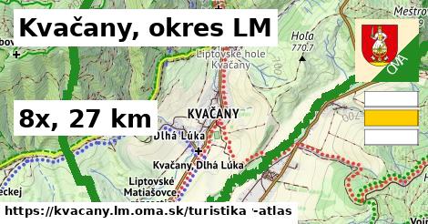 Kvačany, okres LM Turistické trasy  