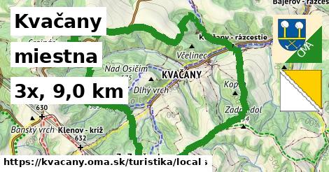 Kvačany Turistické trasy miestna 