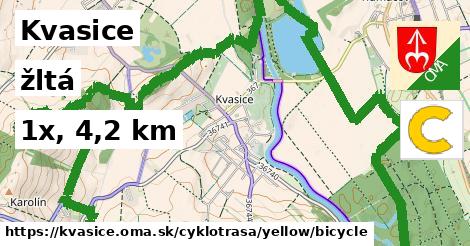 Kvasice Cyklotrasy žltá bicycle