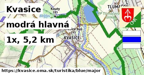 Kvasice Turistické trasy modrá hlavná