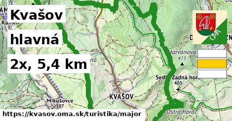 Kvašov Turistické trasy hlavná 