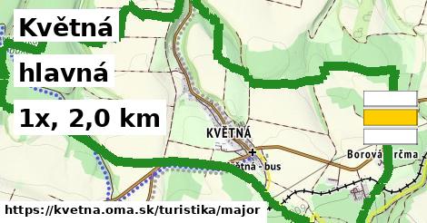 Květná Turistické trasy hlavná 