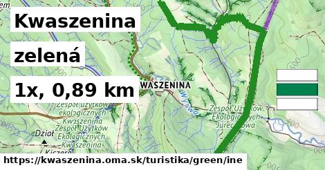 Kwaszenina Turistické trasy zelená iná