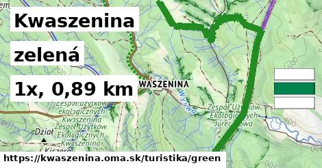 Kwaszenina Turistické trasy zelená 