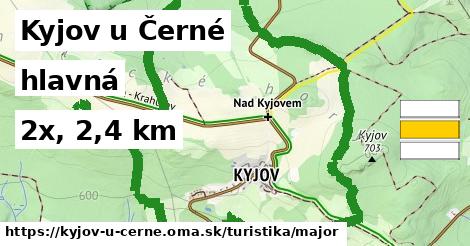 Kyjov u Černé Turistické trasy hlavná 