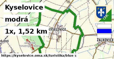 Kyselovice Turistické trasy modrá 