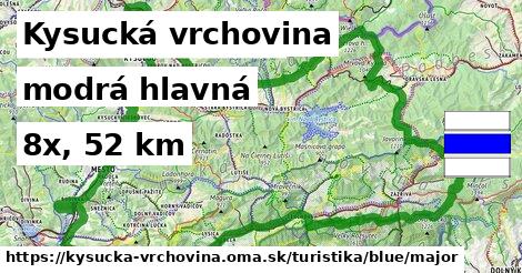 Kysucká vrchovina Turistické trasy modrá hlavná