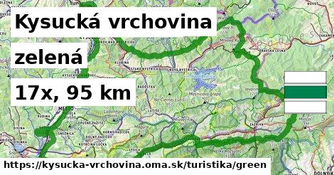 Kysucká vrchovina Turistické trasy zelená 