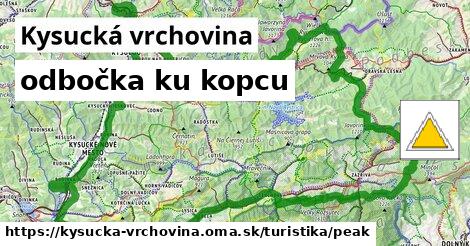 Kysucká vrchovina Turistické trasy odbočka ku kopcu 