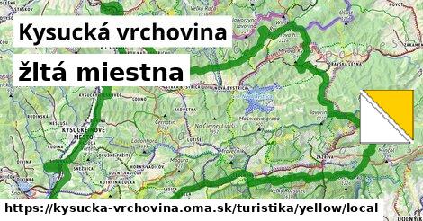 Kysucká vrchovina Turistické trasy žltá miestna