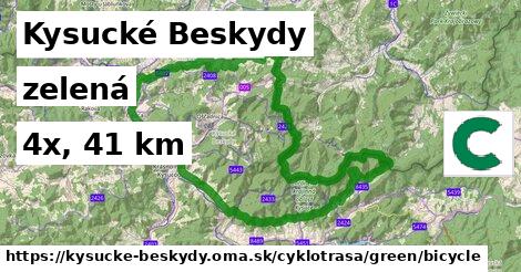 Kysucké Beskydy Cyklotrasy zelená bicycle