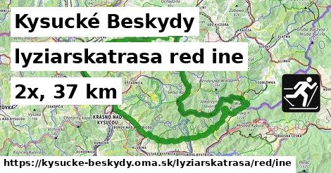 Kysucké Beskydy Lyžiarske trasy červená iná