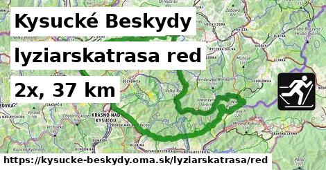 Kysucké Beskydy Lyžiarske trasy červená 