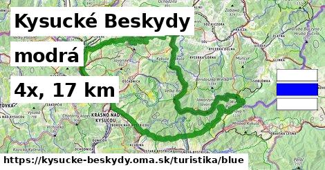Kysucké Beskydy Turistické trasy modrá 