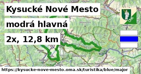 Kysucké Nové Mesto Turistické trasy modrá hlavná