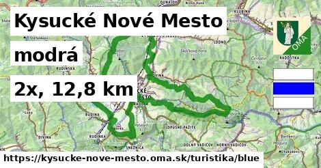 Kysucké Nové Mesto Turistické trasy modrá 