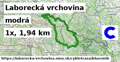 Laborecká vrchovina Cyklotrasy modrá mtb