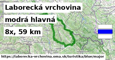 Laborecká vrchovina Turistické trasy modrá hlavná