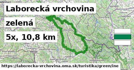 Laborecká vrchovina Turistické trasy zelená iná