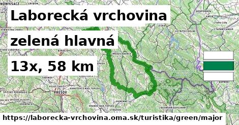 Laborecká vrchovina Turistické trasy zelená hlavná