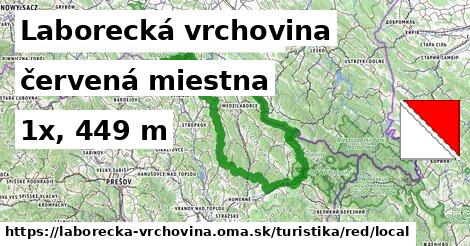 Laborecká vrchovina Turistické trasy červená miestna