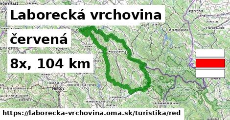 Laborecká vrchovina Turistické trasy červená 