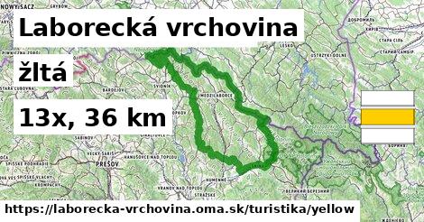 Laborecká vrchovina Turistické trasy žltá 