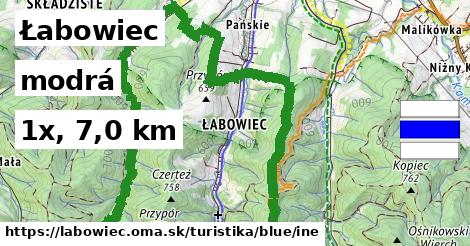 Łabowiec Turistické trasy modrá iná
