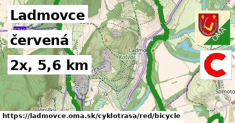 Ladmovce Cyklotrasy červená bicycle