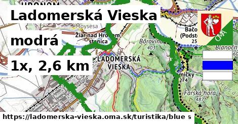 Ladomerská Vieska Turistické trasy modrá 