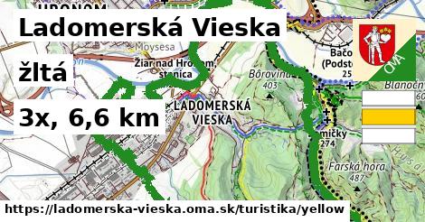 Ladomerská Vieska Turistické trasy žltá 