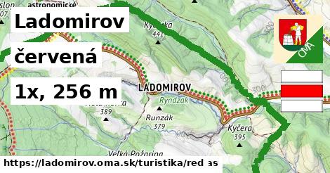 Ladomirov Turistické trasy červená 