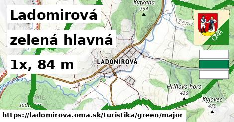 Ladomirová Turistické trasy zelená hlavná