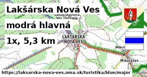 Lakšárska Nová Ves Turistické trasy modrá hlavná