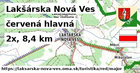 Lakšárska Nová Ves Turistické trasy červená hlavná