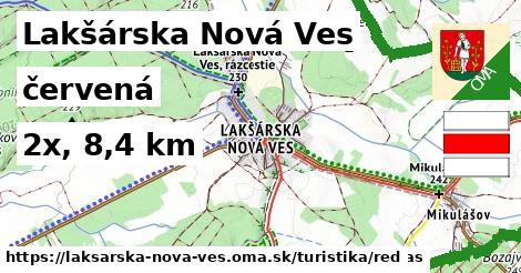 Lakšárska Nová Ves Turistické trasy červená 