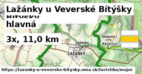 Lažánky u Veverské Bítýšky Turistické trasy hlavná 