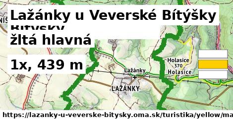 Lažánky u Veverské Bítýšky Turistické trasy žltá hlavná