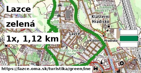 Lazce Turistické trasy zelená iná