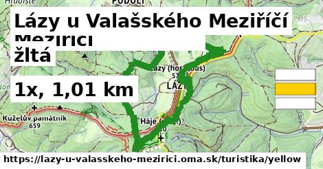 Lázy u Valašského Meziříčí Turistické trasy žltá 